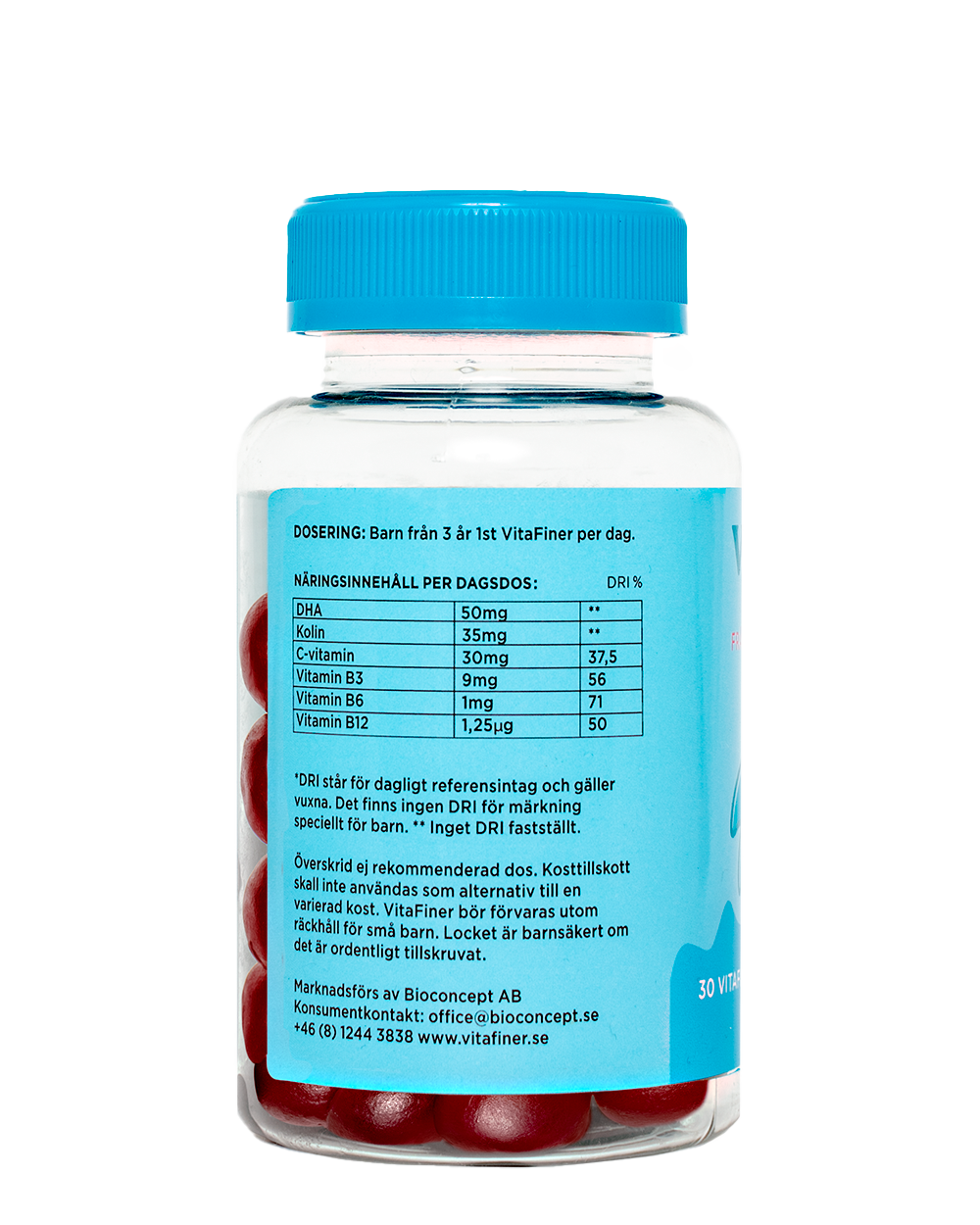 VitaFiner Omega-3 Barn – Vegetariska Tuggisar (Fruktsmak)