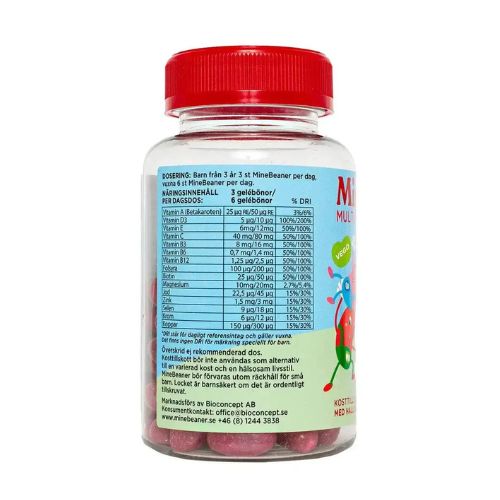 MineBeaner Mineraler & Vitaminer Hallon/Jordgubb