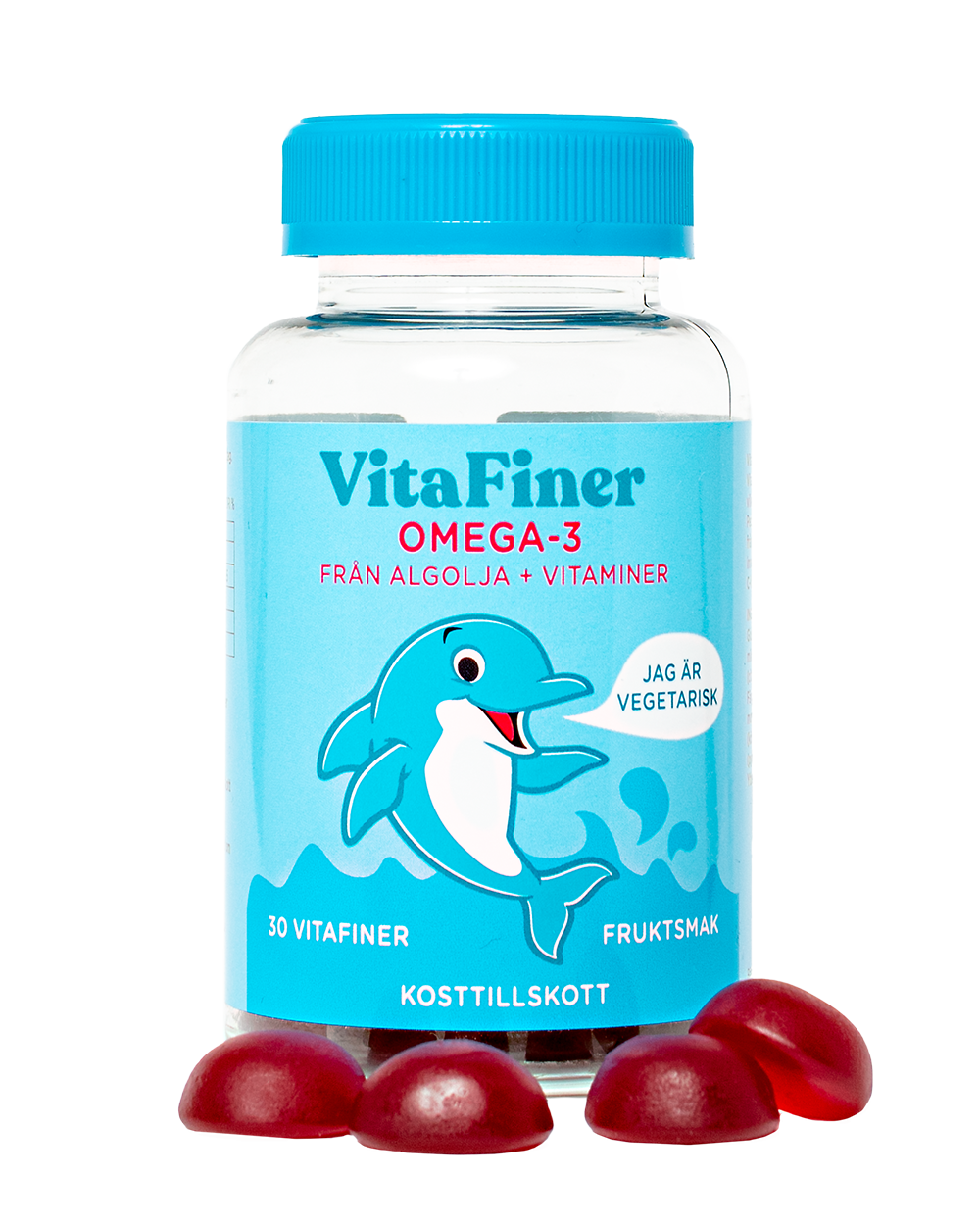 VitaFiner Omega-3 Barn – Vegetariska Tuggisar (Fruktsmak)